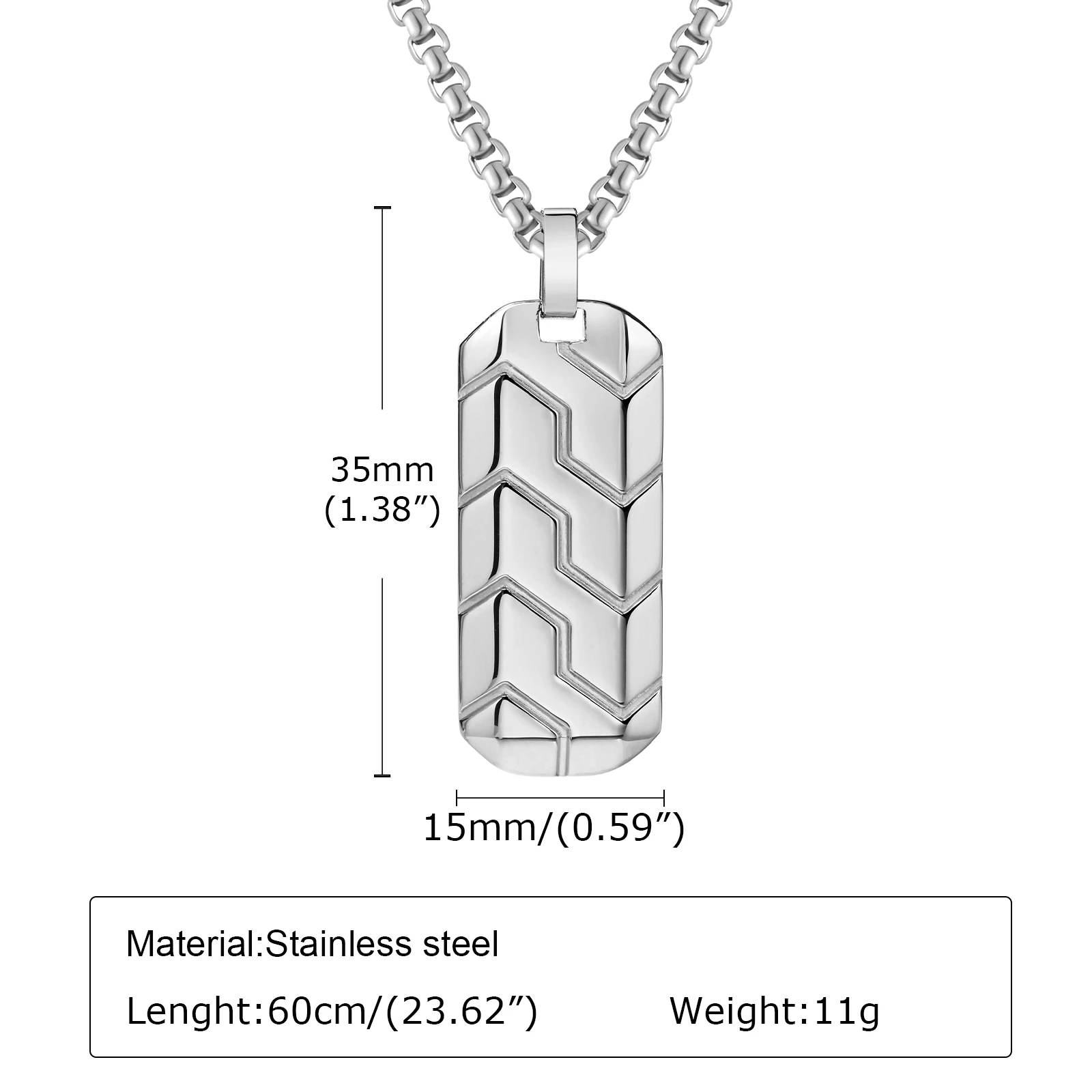 Vnox Cool Tire Pattern Collane per uomini e ragazzi, collare con pendente a barra geometrica in acciaio inossidabile, regali punk alla moda per lui