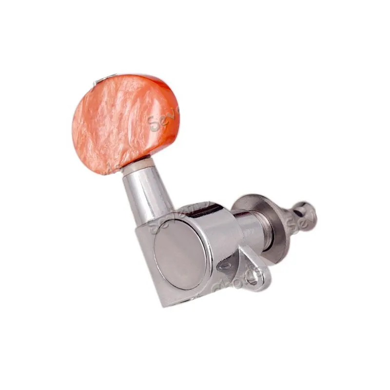EIN Set Retro Jade Rot Acryl Big Oval Button String Tuning Pegs Mechaniken Mechaniken für Gitarre Zubehör Teile – Detail 3