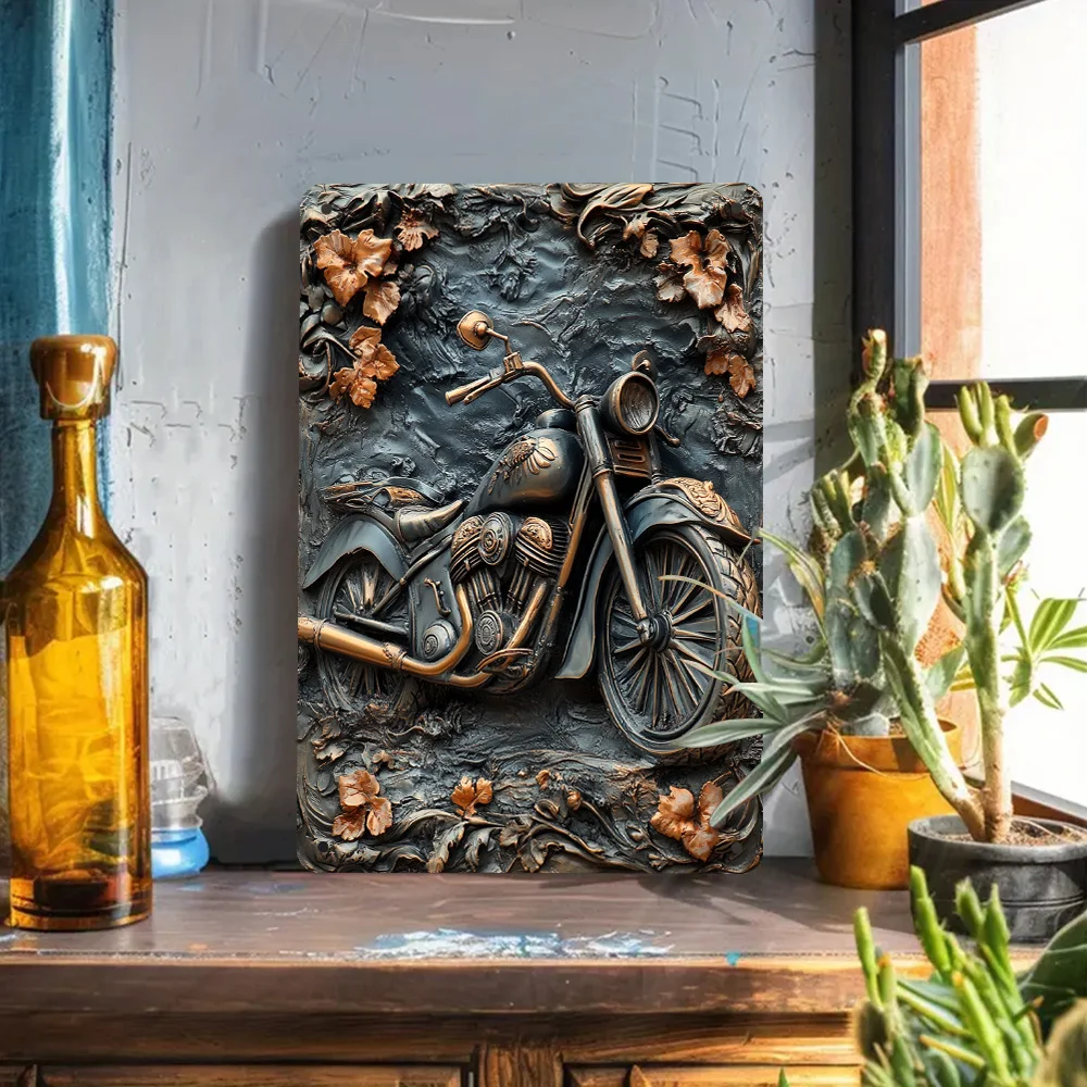 Arte de pared con efecto visual 3D: letrero de hierro vintage, perfecto para restaurante, decoración de fiestas, granja, cafetería, hogar, garaje, patio