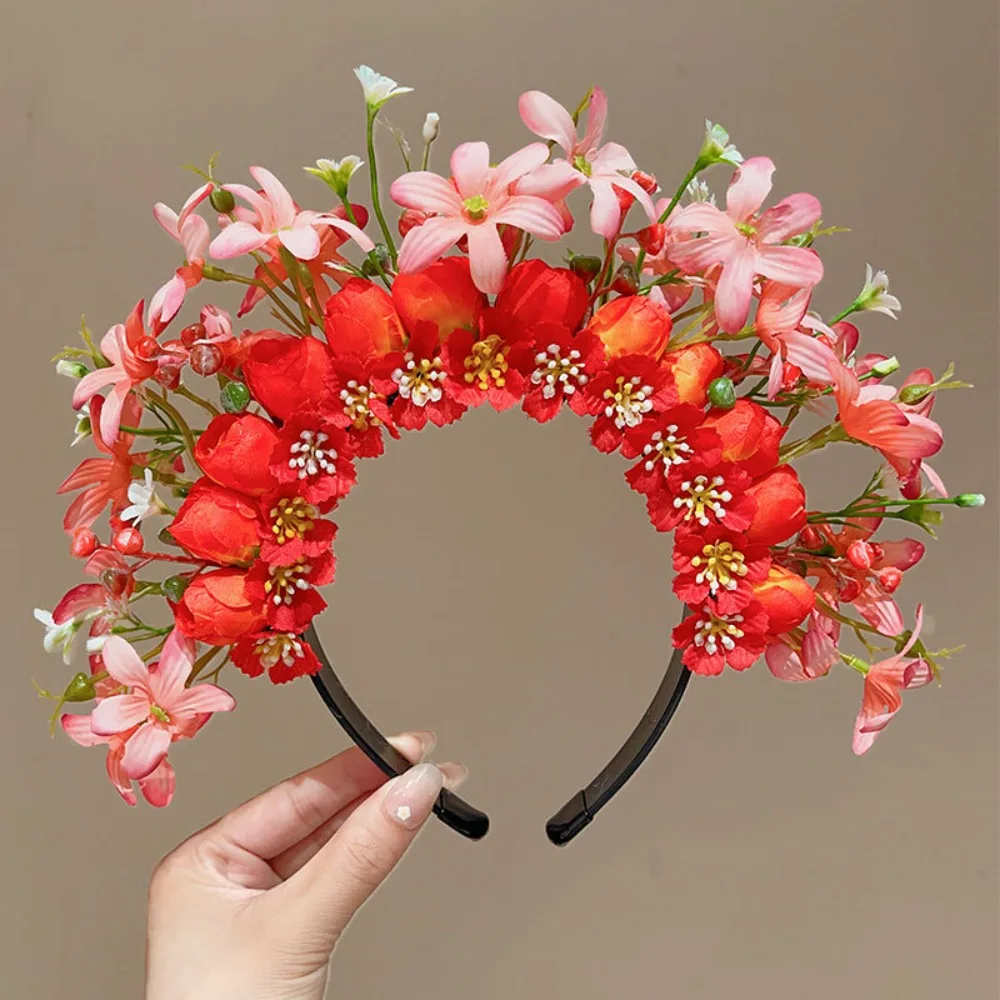 

Cloth Quanzhou Head-pinned Flower Hair Hoop Garland Simulation Flower Hair Band Photograph Props Headdress