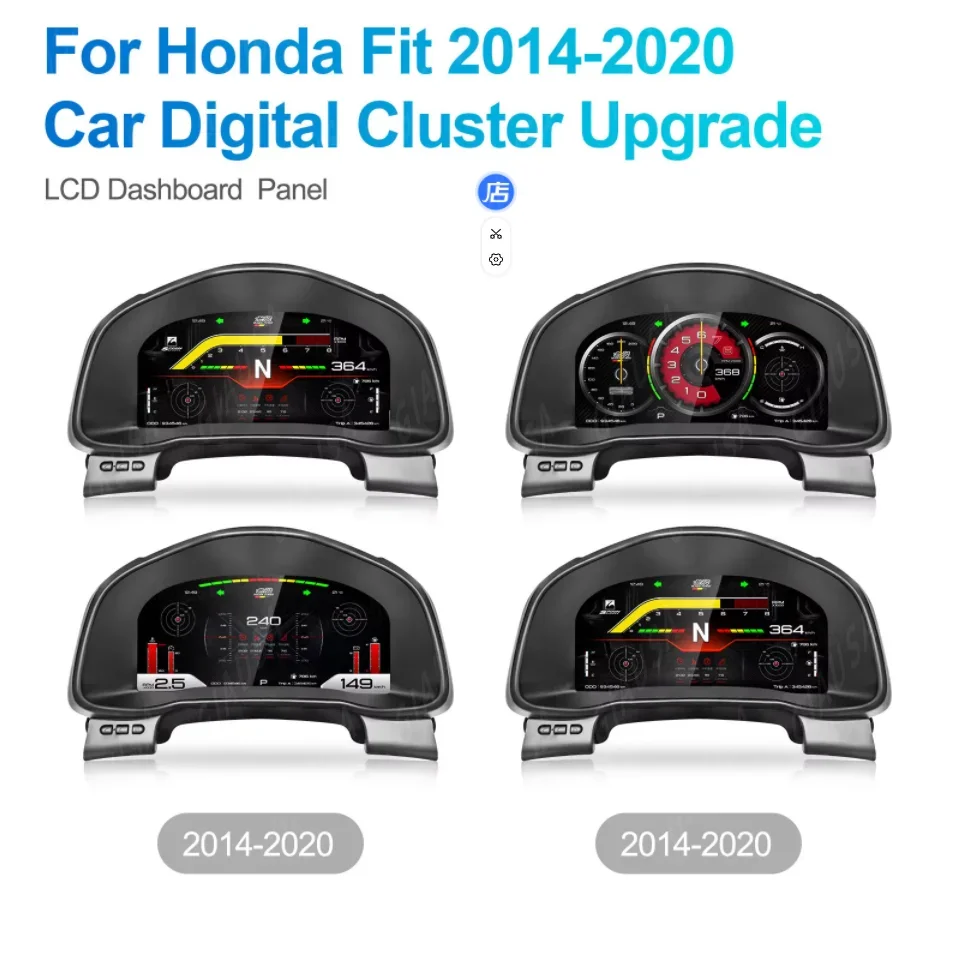 YTR 12.3 بوصة لينكس سيارة العنقودية الرقمية لهوندا صالح جاز 2014-2020 LCD عداد السرعة أداة افتراضية لوحة القيادة قمرة القيادة #6