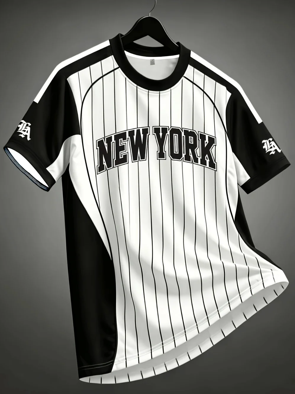 Herren-Freizeit-T-Shirt mit Rundhalsausschnitt, gestreiftes Design, modisches Oberteil, bequem für den Außenbereich, Rundhalsausschnitt, kurze Ärmel, Herrenbekleidung. – Detail 6