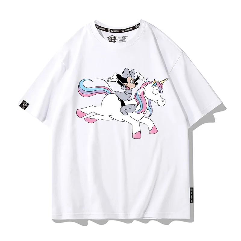 

Disney Mickey Mouse Cartoon Co-Branded T-Shirt Short-Sleeved Men And Women Mickey Minnie With The T-Shirt Fashion Brand Clothes