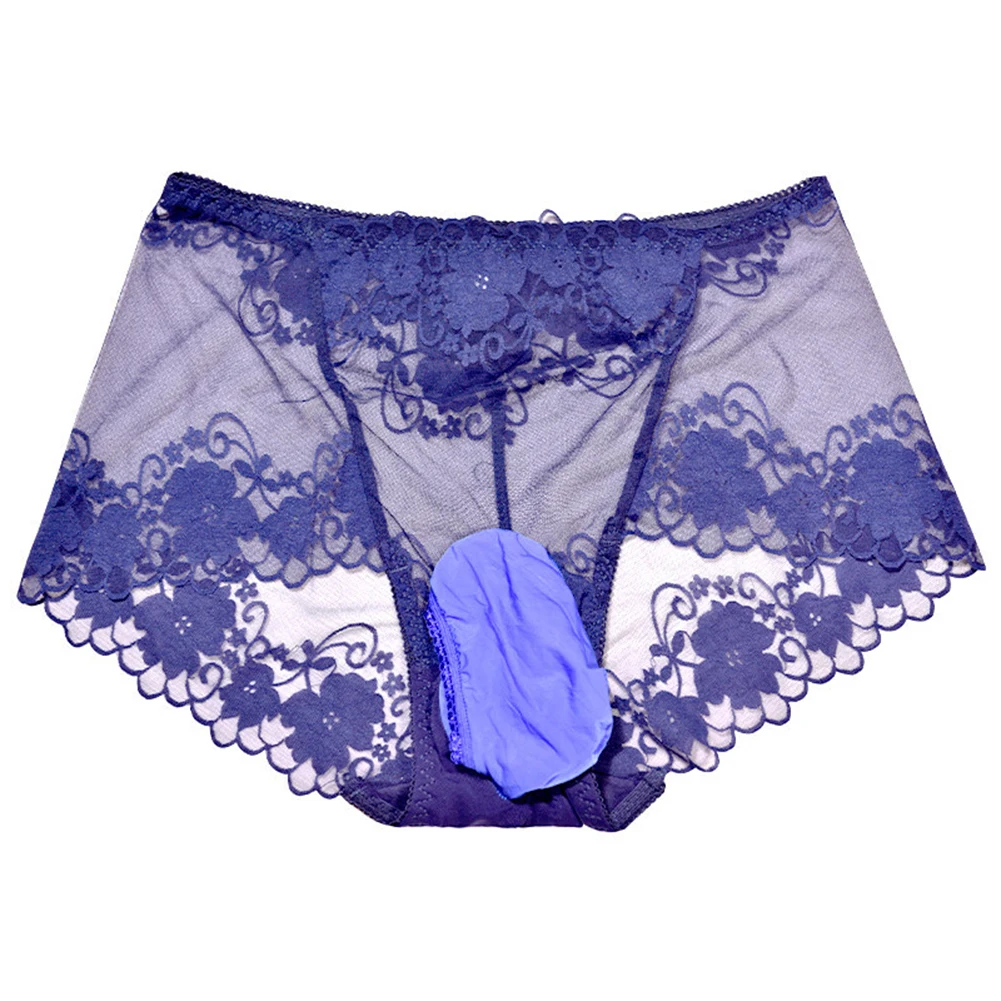 Men Lace Sheer Underwear Hip Lifting Thin Unisex Panties Gay Sissy Bulge Pouch Separation BreathableBriefs See Through Underwear - Image 2