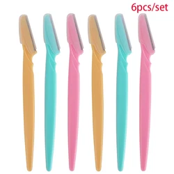 3/6Pcs Draagbare Wenkbrauw Trimmer Facial Hair Remover Cutter Schaar Wenkbrauw Scheermes Scheerapparaat Shaper Wenkbrauw Tool Gezicht make-Up