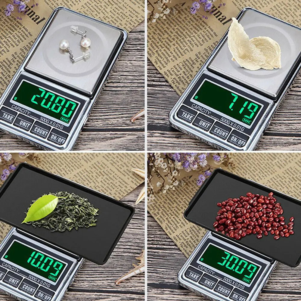 Báscula Digital portátil para joyería de oro, Mini pantalla LCD de bolsillo, báscula de gramo, báscula electrónica