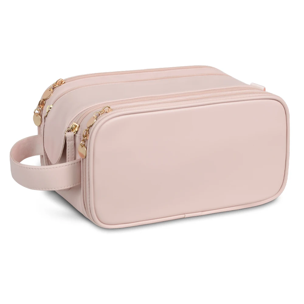 

Travel cosmetic bag high-quality large-capacity waterproof PU toiletry bag can be embroidered leather travel cosmetic bag toilet