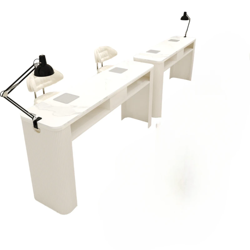 Profesional Design Nail Desk Chairs White Aesthetic Nordic Nail Table Vacuum Cleaner Scrivania Per Unghie Salon Furniture