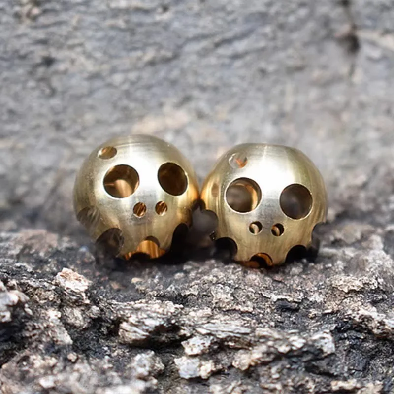 1 Piece Brass Skull Umbrella Rope Pendant EDC Ghost Keychain Charm Paracord Bracelet DIY Accessories