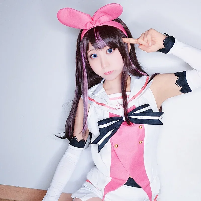 جديد Kizuna AI Virtual Cosplay Youtuber AIChannel Kizuna AI أزياء تنكرية سوبر AI كوسبلاي سترة بحار كاملة تنورة قصيرة
