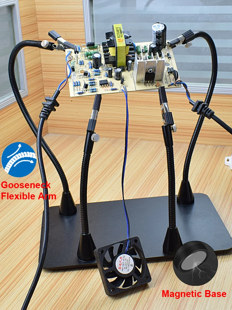 Trzecia Ręka do Lutowania Toolour, Stacja Lutownicza z Uchwytem PCB i 4 Magnetycznymi, Elastycznymi Ramionami do Napraw Elektroniki — zdjęcie 2