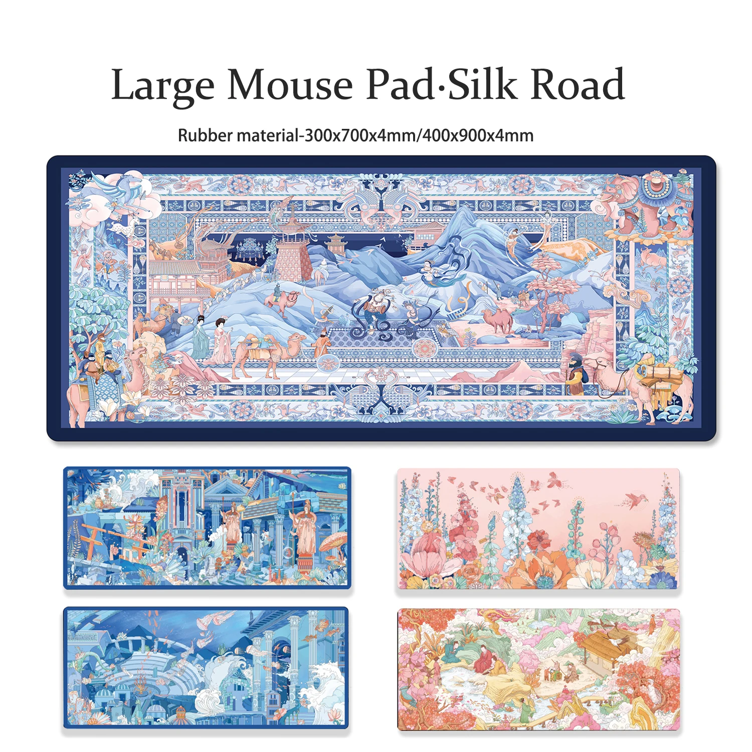 

“Silk Road” Mouse Pad Super Large Chinese Style Dunhuang Fresco Keyboard Mat Rubber Thickened Computer Desk Pad Game Mouse Pad