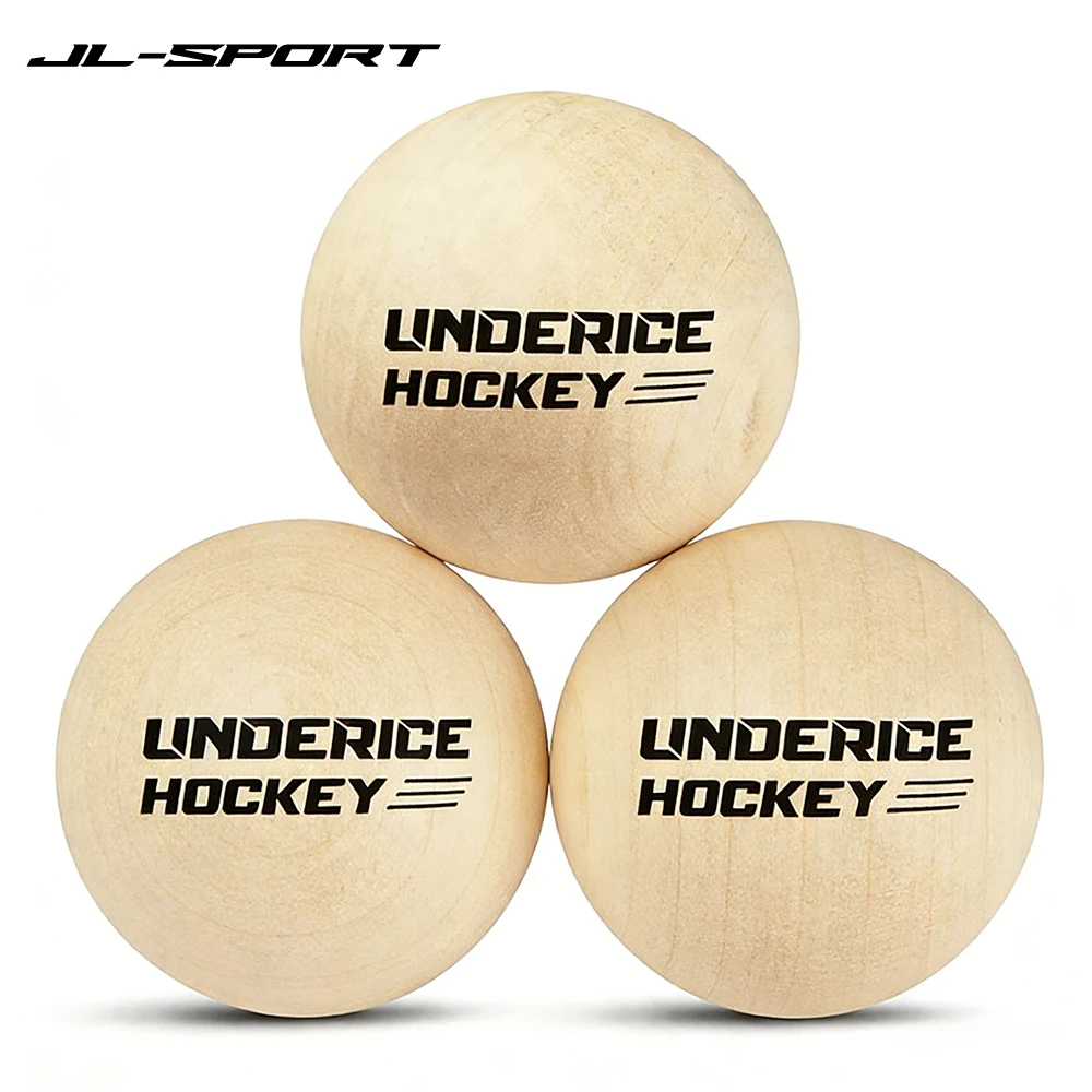 

Набор из 3 деревянных мячей для хоккея, 50 мм, из твердой древесины, без отскока, для тренировок по флорболу, профессиональный тренировочный мяч для командного хоккея