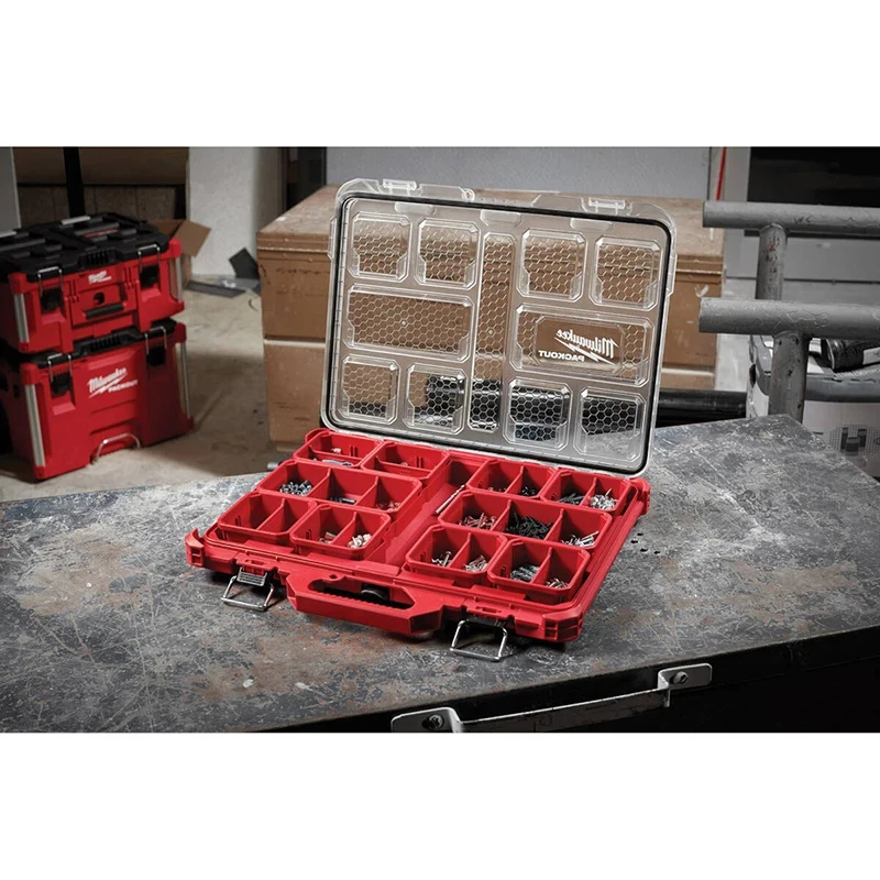 Milwaukee 48-22-8431 PACKOUT Tool Case Low-Profile 50*41.4*6.4cm Portable Translucent Containment Storage Box