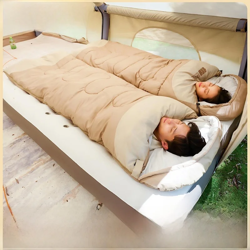 adult-outdoor-camping-sleeping-bag-with-sun-protection-sleeve-office-nap-blanket-dual-purpose-four-seasons-universal-style