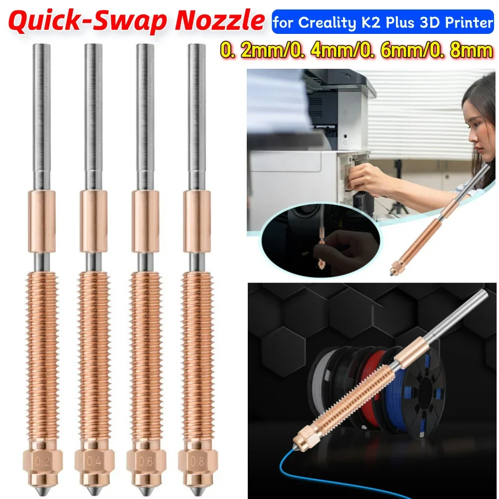 

Сопло из закаленной стали, цельнометаллическое интегрированное сопло, высокоскоростное печатное сопло для Creality K2 Plus, аксессуары для 3D-принтеров