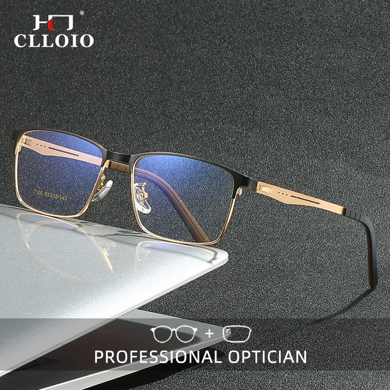 

CLLOIO Lightweight Titanium Frame Screwless Reading Glasses Anti Blue Ray Men Optical Myopia Eyewear Custom Prescription Glasse