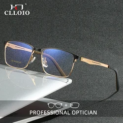 CLLOIO Lightweight Titanium Frame Screwless Reading Glasses Anti Blue Ray Men Optical Myopia Eyewear Custom Prescription Glasse