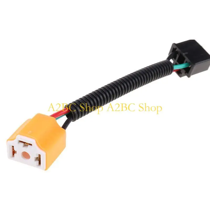 A2BC 2Pcs Vehicle Headlight Connector Harness H4 9003 Ceramic Wire Harness Plug Cable Light Weight Headlight Harness