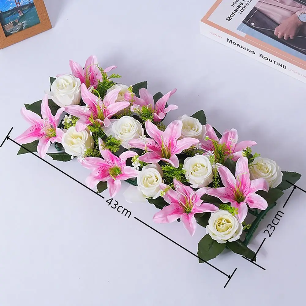 18 Teile/paket 43 cm Künstliche Blumen Schießen Prop Rose & lilie Künstliche Rose Lilie Blumen Wand Bögen Dekor Party bühne Liefert