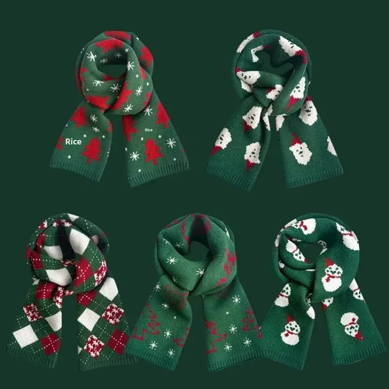 Warm Knitted Scarf for Women in Red Wool Yarn for Autumn Winter New Year Birthday Christmas Gifts Lucky Year Neck Warmer