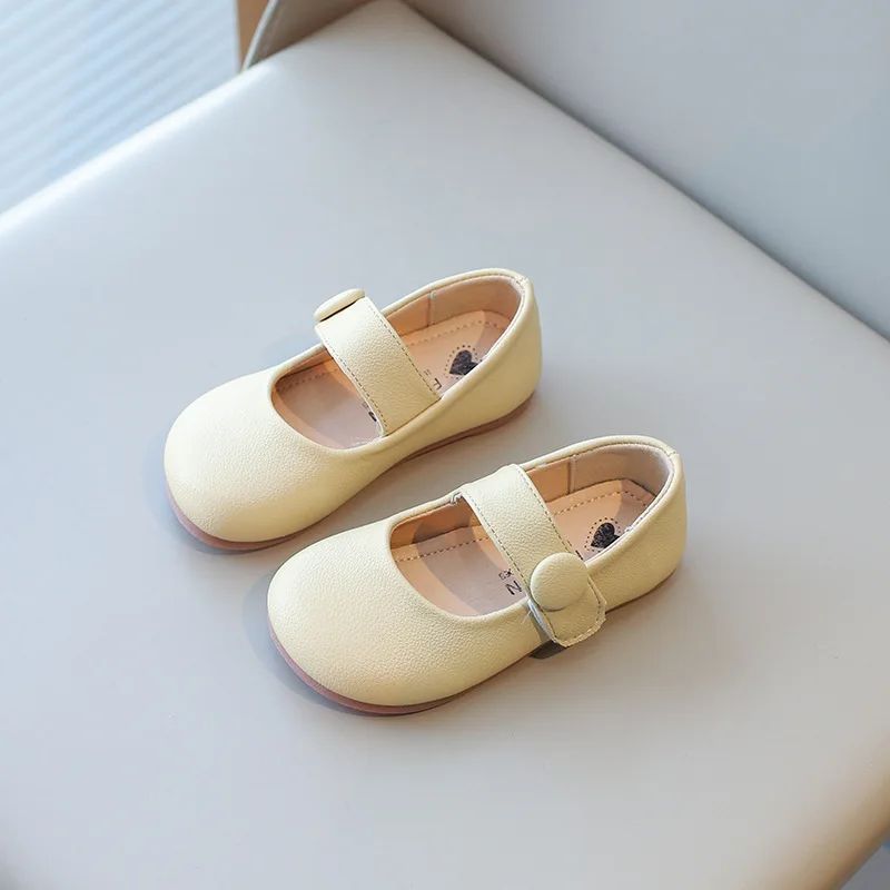 Girls' leather shoes2024Spring and Autumn New Children's Shoes Little Girl Princess Shoes Soft Bottom Gommino Baby Pumps Tide