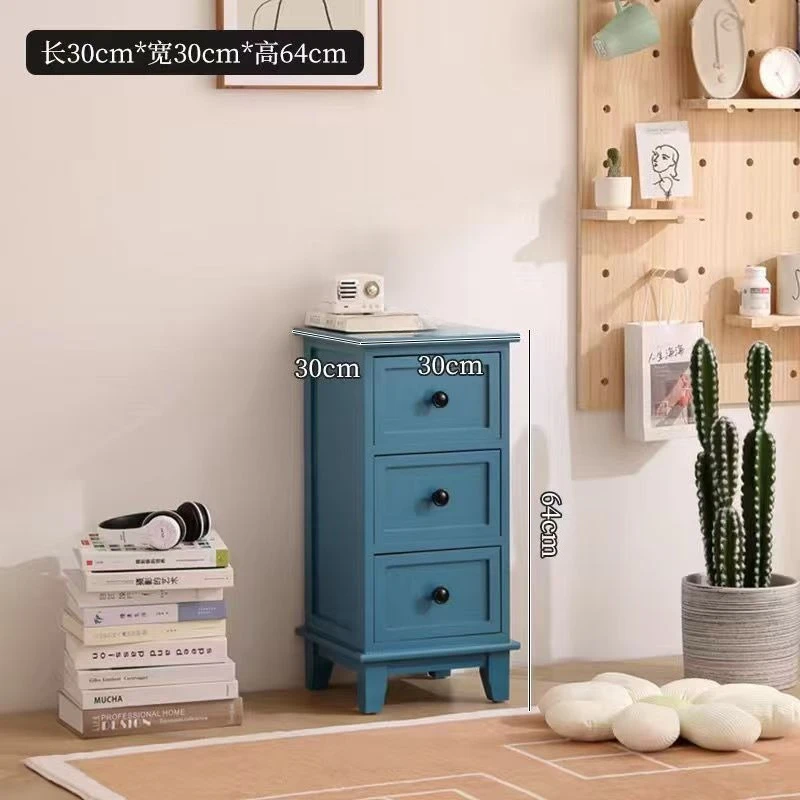 Ultra-narrow side cabinet, crevice storage cabinet, retro chest cabinet, multi-layer drawer storage cabinet