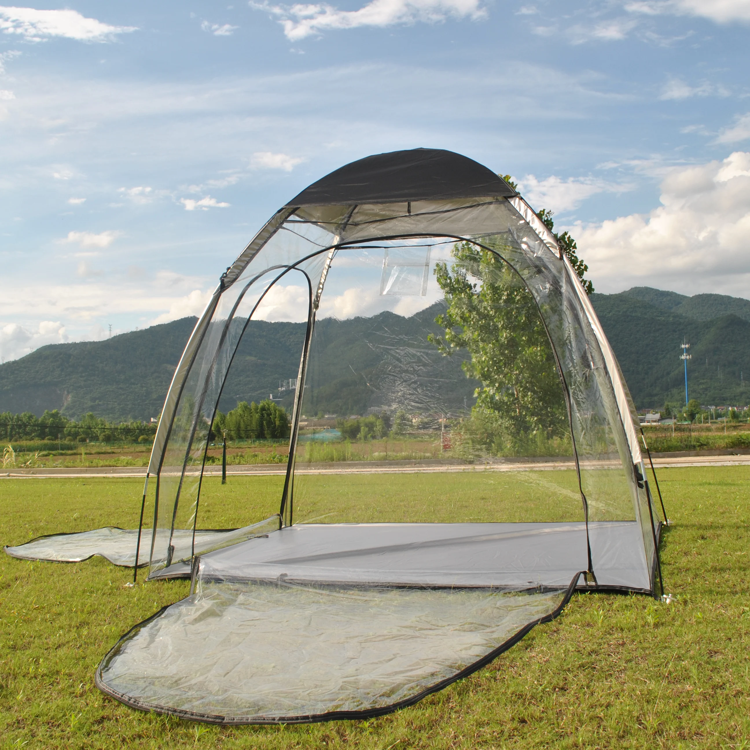 Sport Tent with Removeable Top Cover, Portable All Weather Sheleter with Sealed Floor, Clear Bubble Tent Wathching Sports Event