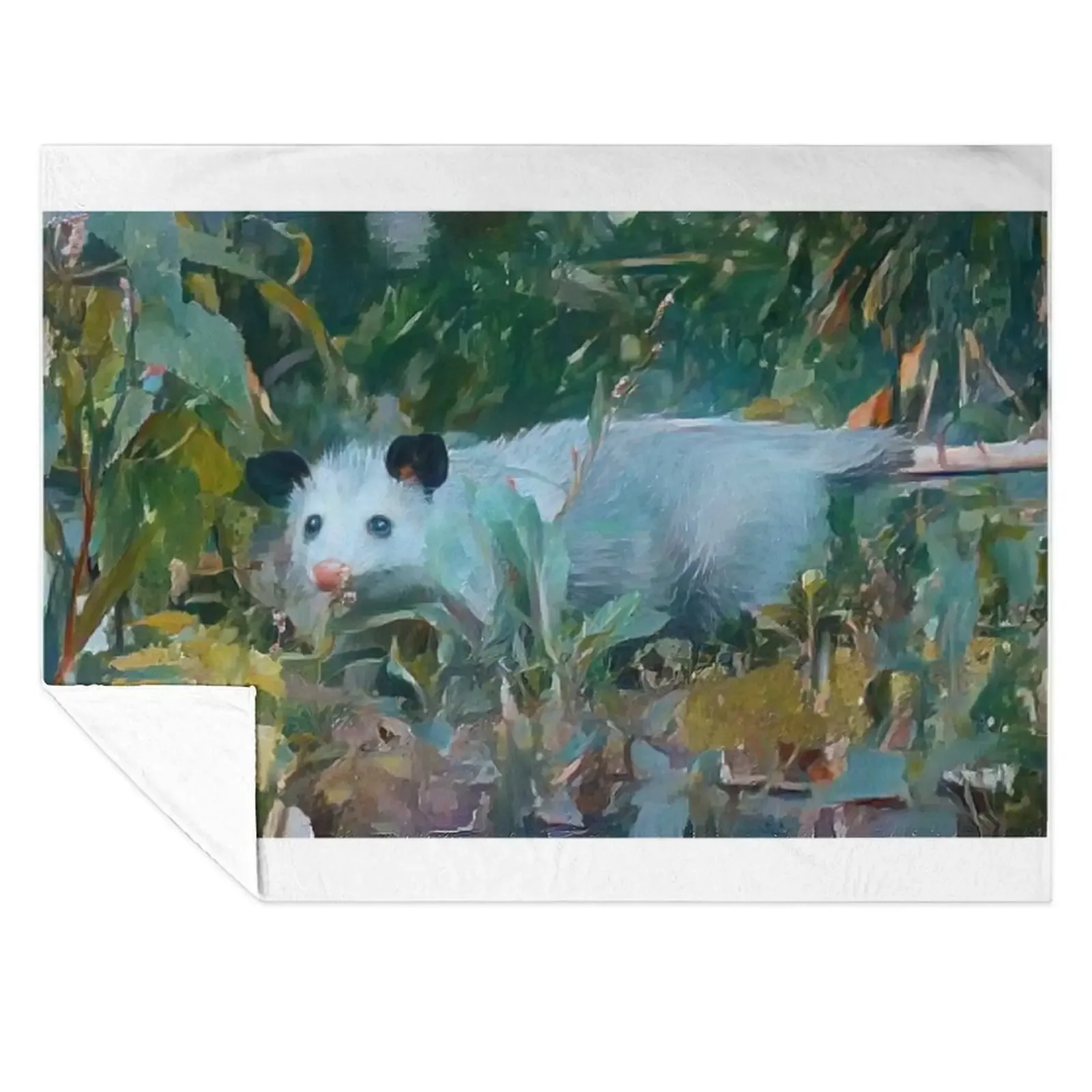 

Opossum In a Field, Watercolor Throw Blanket Tourist wednesday Beach decorative Blankets