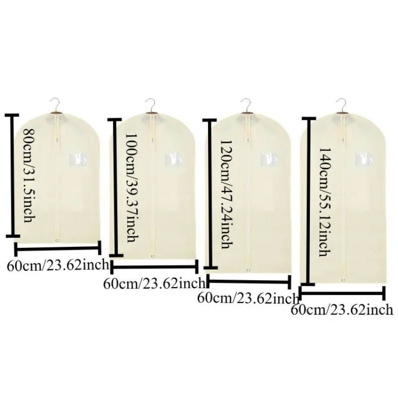Down Jacket Wool Coat Non Woven Dust Cover Hanging Suit Bag Closet Storage