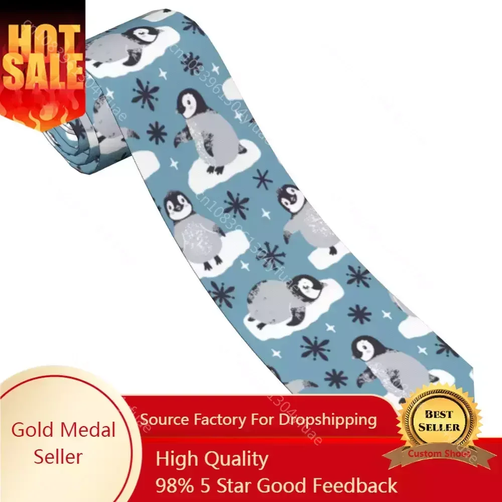 

Cute Penguin Animal Men Women Neckties Silk Polyester 8 cm Wide Bird Neck Ties for Daily Wear Wedding Accessories Party