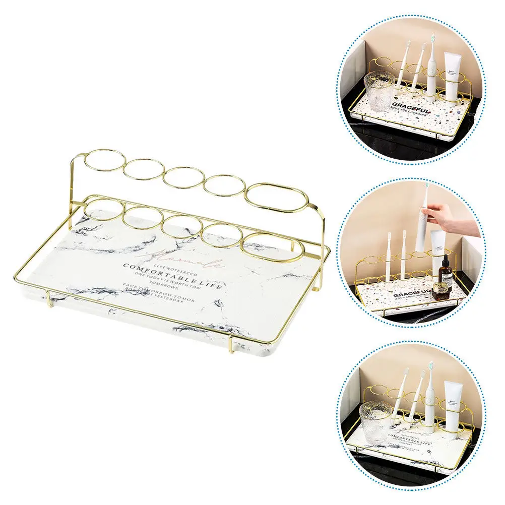 

Toothbrush Holder Waterproof Storage Rack Bathroom Organizer Rounded Design Smooth For Home Decor Toothbrush Stand Wash