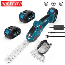 2 in 1 21V Cordless Electric Hedge Trimmer Rechargeable Handheld Household Shrub Weeding Pruning for 18v Makita Battery