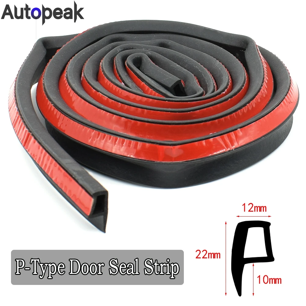 P Type Car Door Edge Seal Strip Rubber Sealing Strips Weatherstrip Anti-dust Rainproof Moulding Filler Sealant Auto Styling 4m