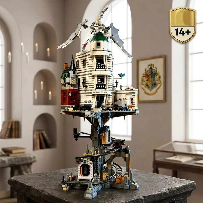 Hot Street View Model Wizarding Bank Collectible Building Blocks Sets Particles Suitable For Friends Christmas Gifts