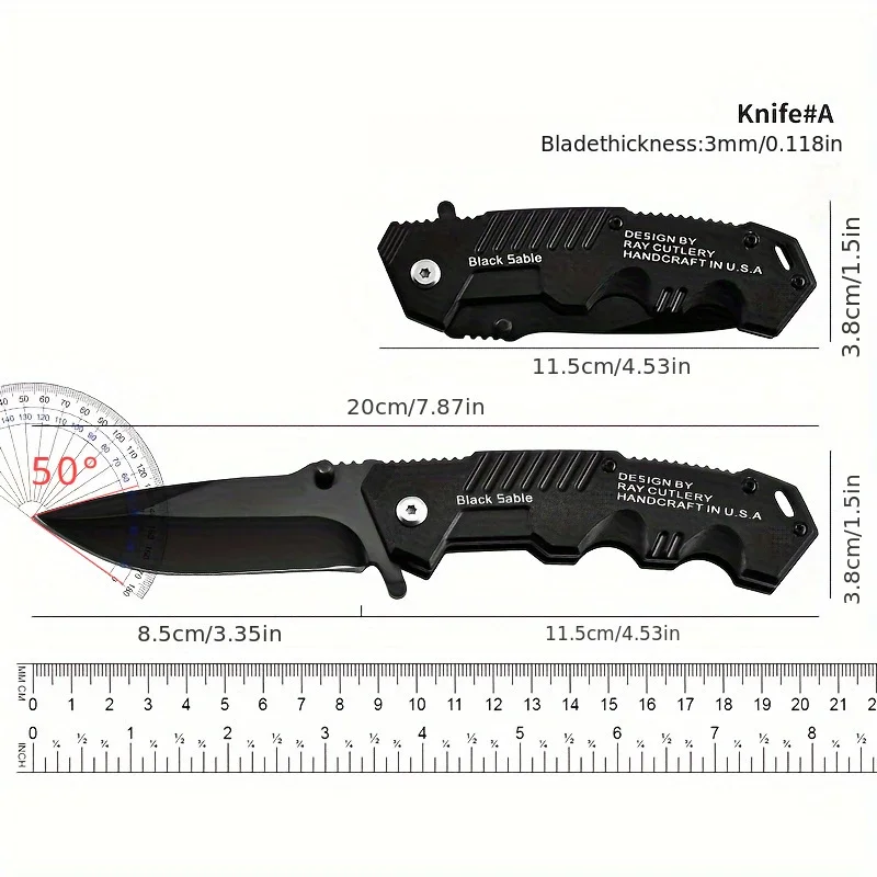 Folding Knife High Hardness Camping Tactical Survival Knife Outdoor Self-defense Knife Hiking Hunting Pocket Knife EDC Tool