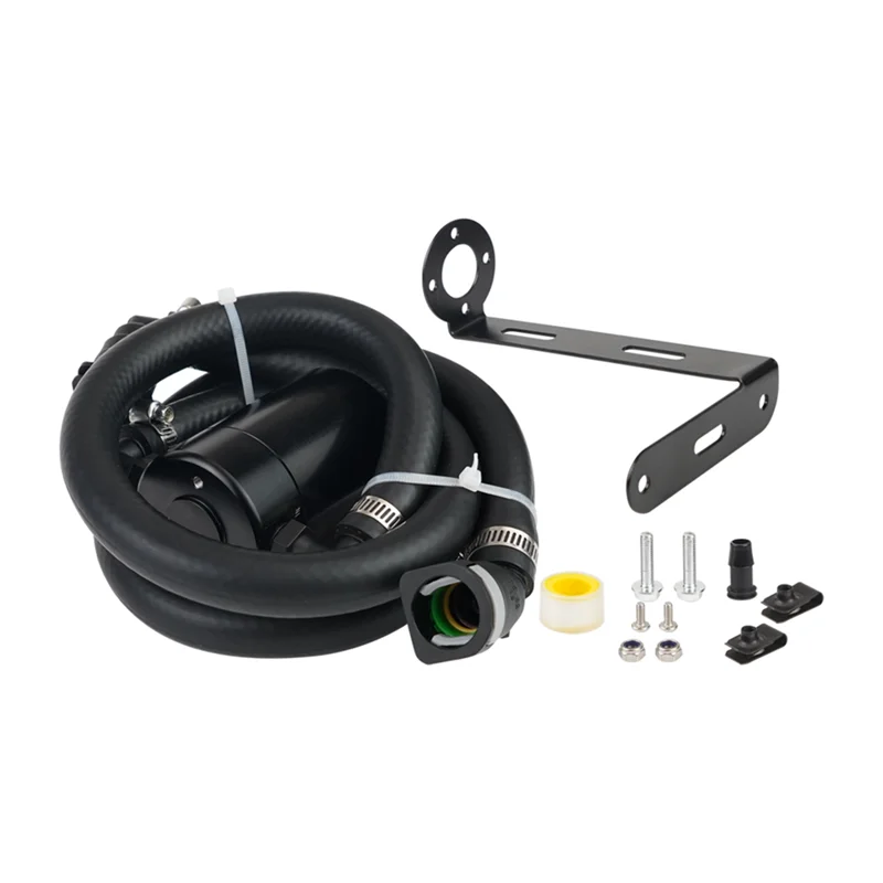 

ABTD-For 15-21 Ford F-150 3.5 V6 Turbo Ecoboost Jlt Oil Separator Kit Black Billet Oil Separator Catch Can Oil Can Kit