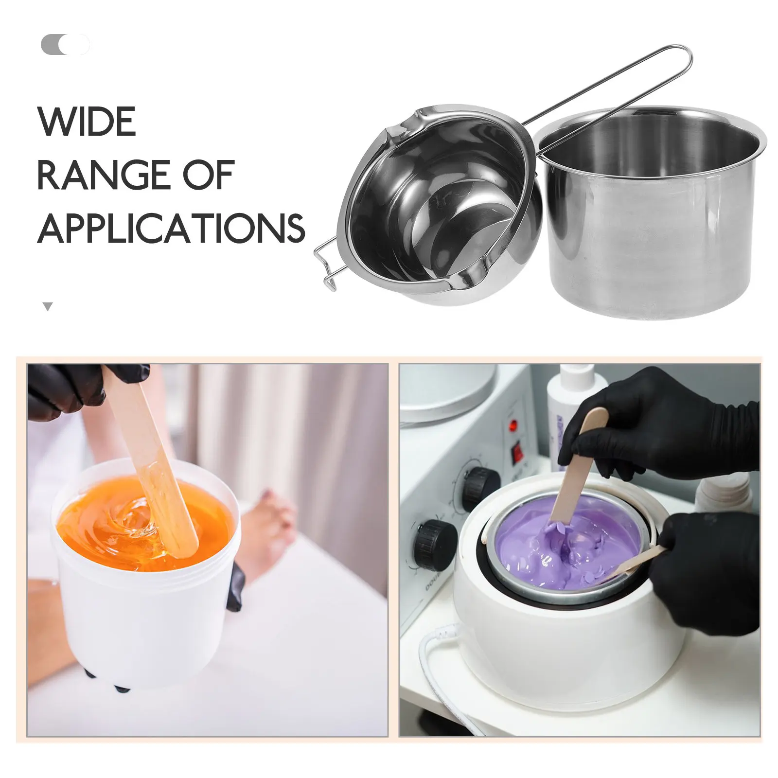 2Pcs Heavy-Duty Stainless Steel Wax Melting Pot Set Making Supplies Kit for Melting Wax Butter Chocolate Cheese Caramel