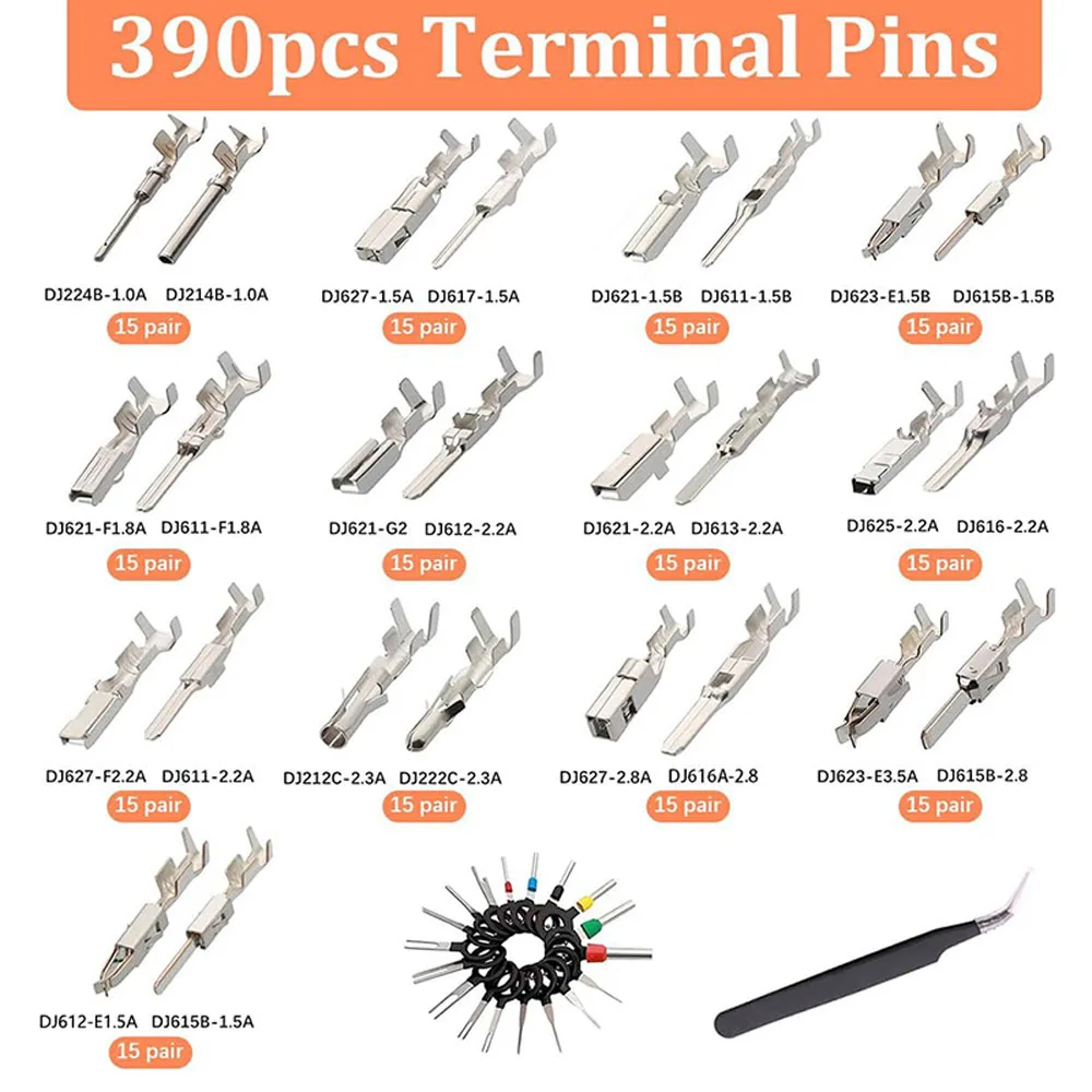700Pcs 26Type Car Electrical Wire Terminal Kit 1/1.5/1.8/2.2/2.8/3.5mm Connector Pins Terminal Removal Male Female Crimp Pins