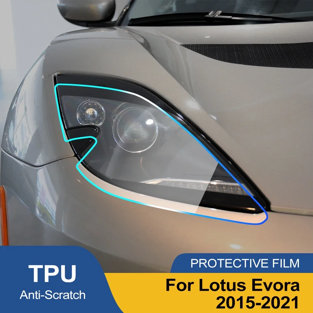 For Lotus Evora 2015-2021 Smoke Black High-Gloss Pre-Cut Headlight Protection Film TPU PPF Anti-Scratch Car Vinyl Wrap Kit