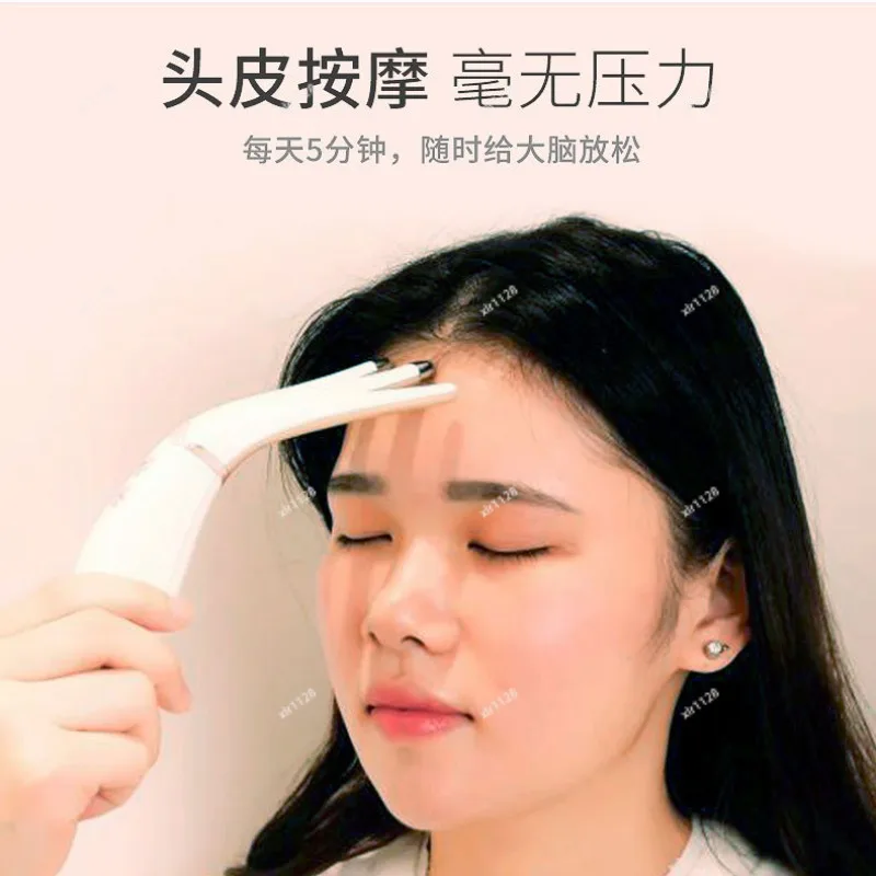 Rechargeable Mini Electric Head Massager Portable Heating Massage Comb Multifunctional Scalp Care Device
