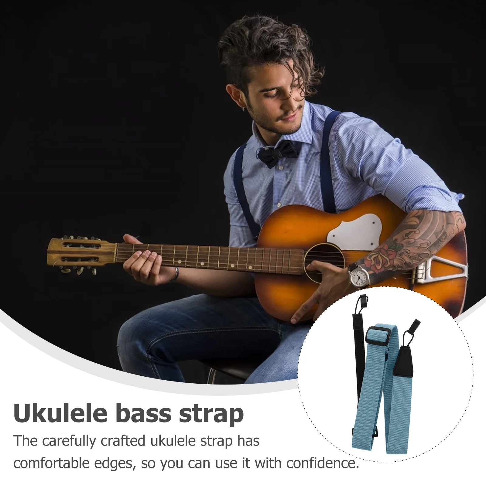 Watch Straps Ukulele Belt Bass Non-punching Classic Durable Accessories Coffee Concise Child