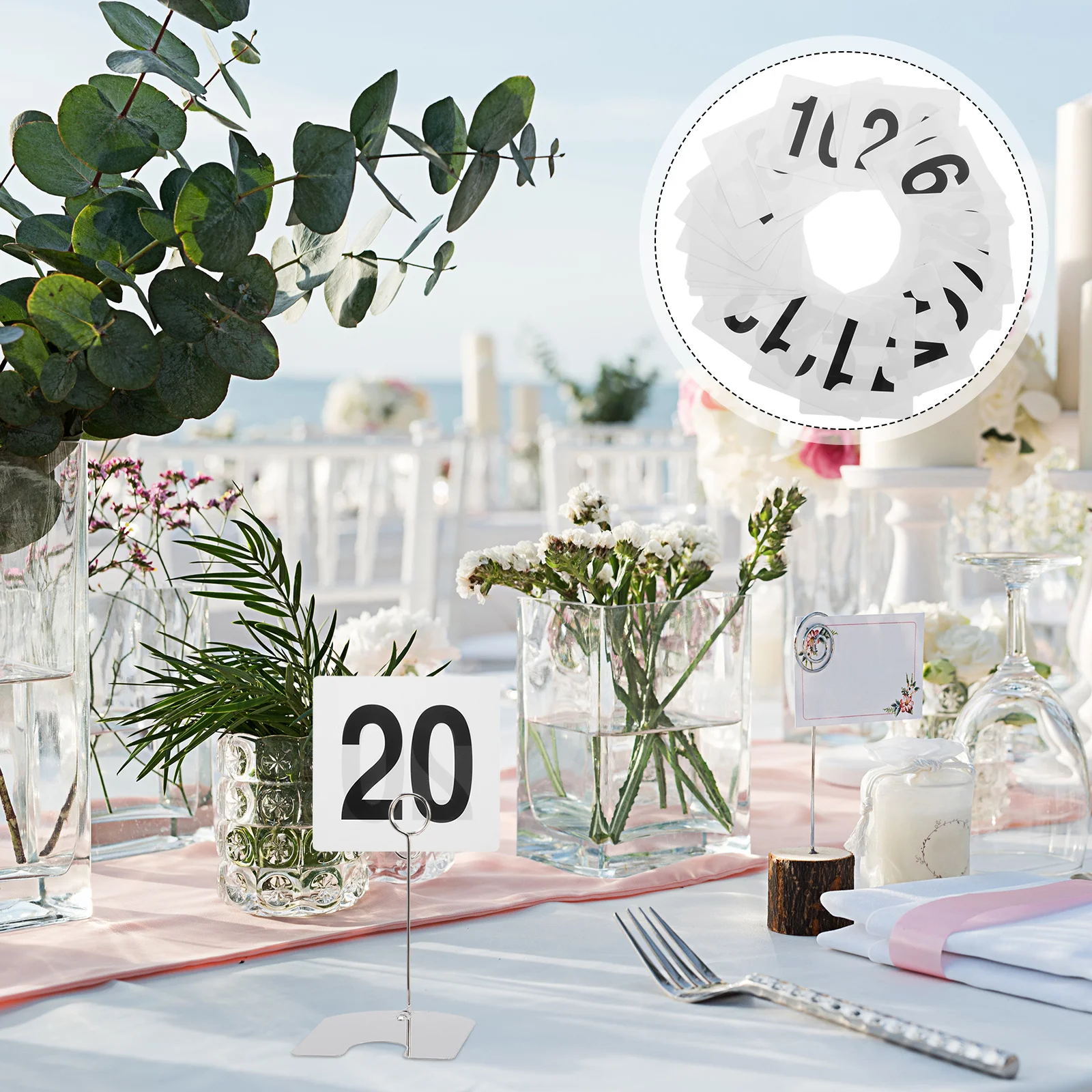 

25pcs Number Signs Reusable Table Number Cards For Wedding Party Banquet Seating Decor Plastic Seat Holders Chair Reserved Signs