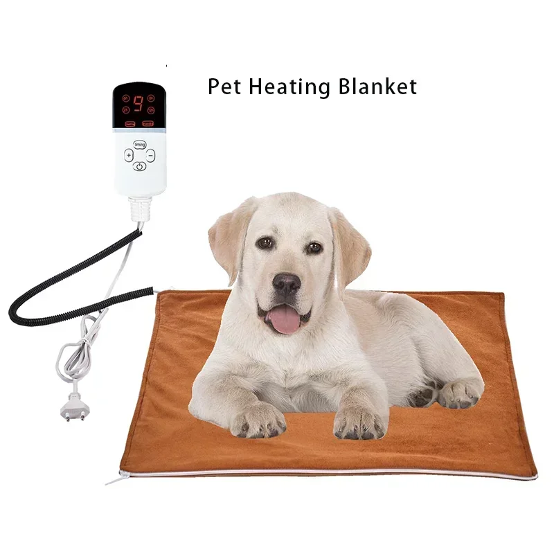 New Pet Heated Mat Dog Temperature Adjustable Dog Heating Pad Waterproof Electric Heating Pad With Timer Dog Sleeping Supplies