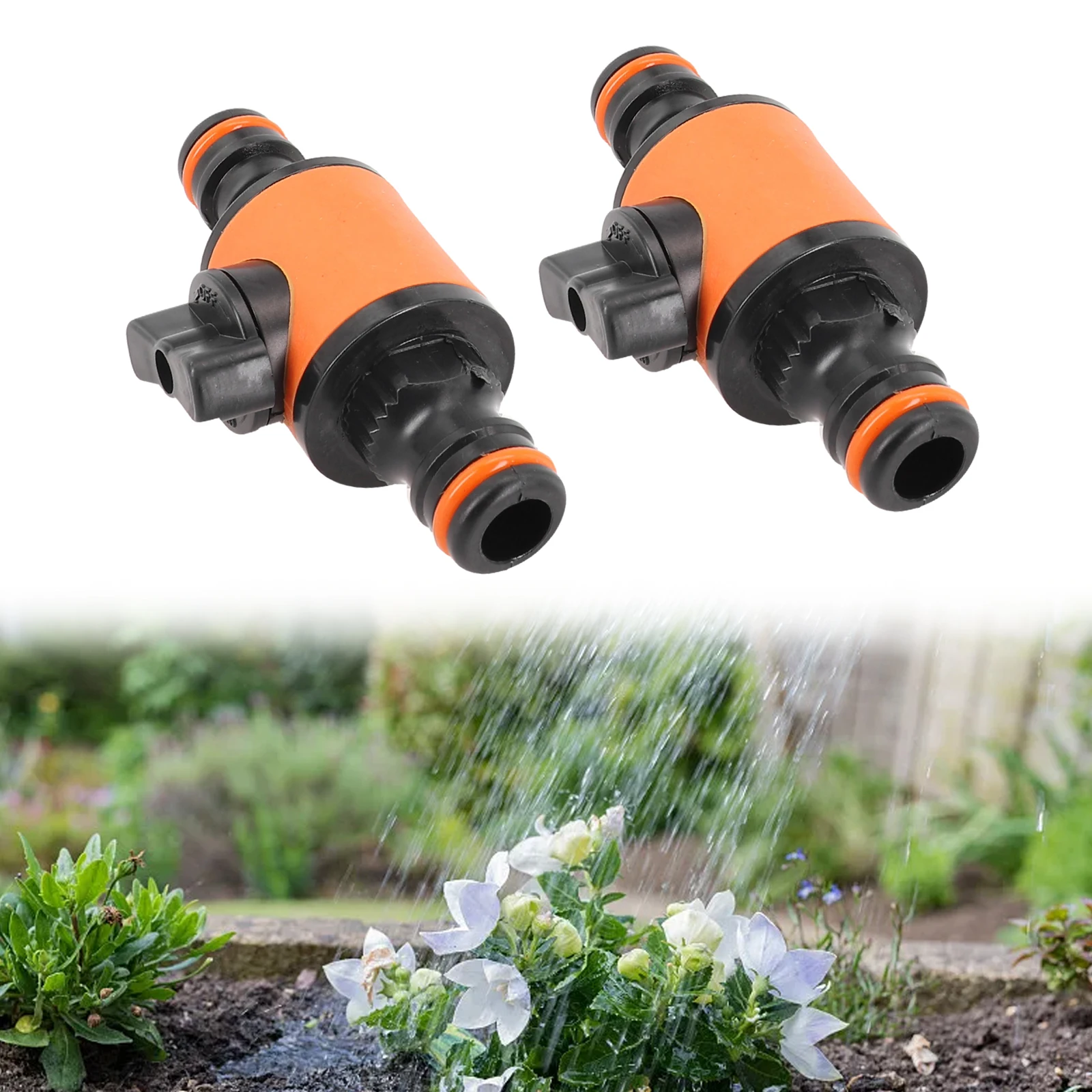 Agriculture Hose Connector Extend Hose Garden Hose Parts Orange Pipe Quick Coupler Shut Off Valve 2Pcs Connector