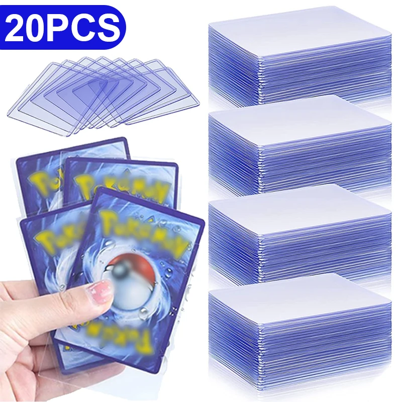 Top Loader Game Card Sleeves Transparent Blue Card Outer Protector Holder 3x4