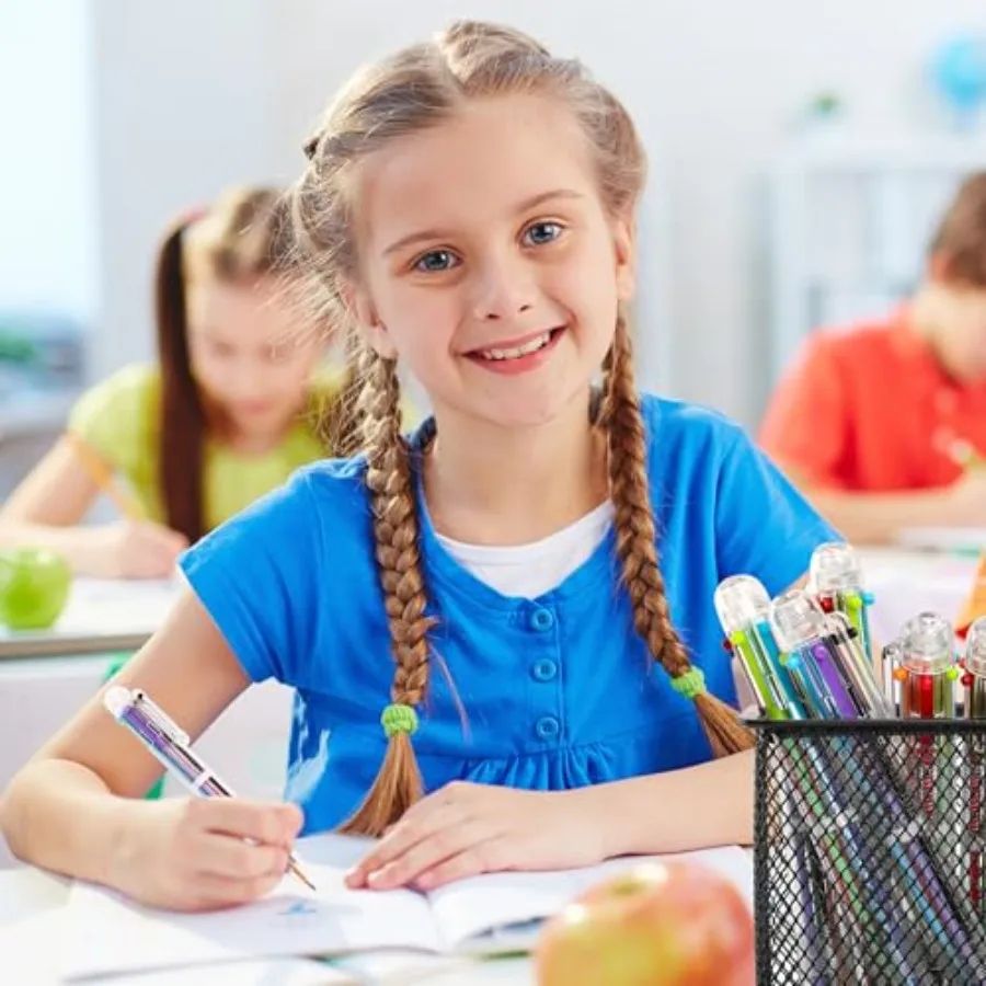 أقلام حبر جاف 6 قطع 0.5 ملم 6 في 1 أقلام حبر جاف متعددة الألوان هدايا لحفلات أعياد الميلاد