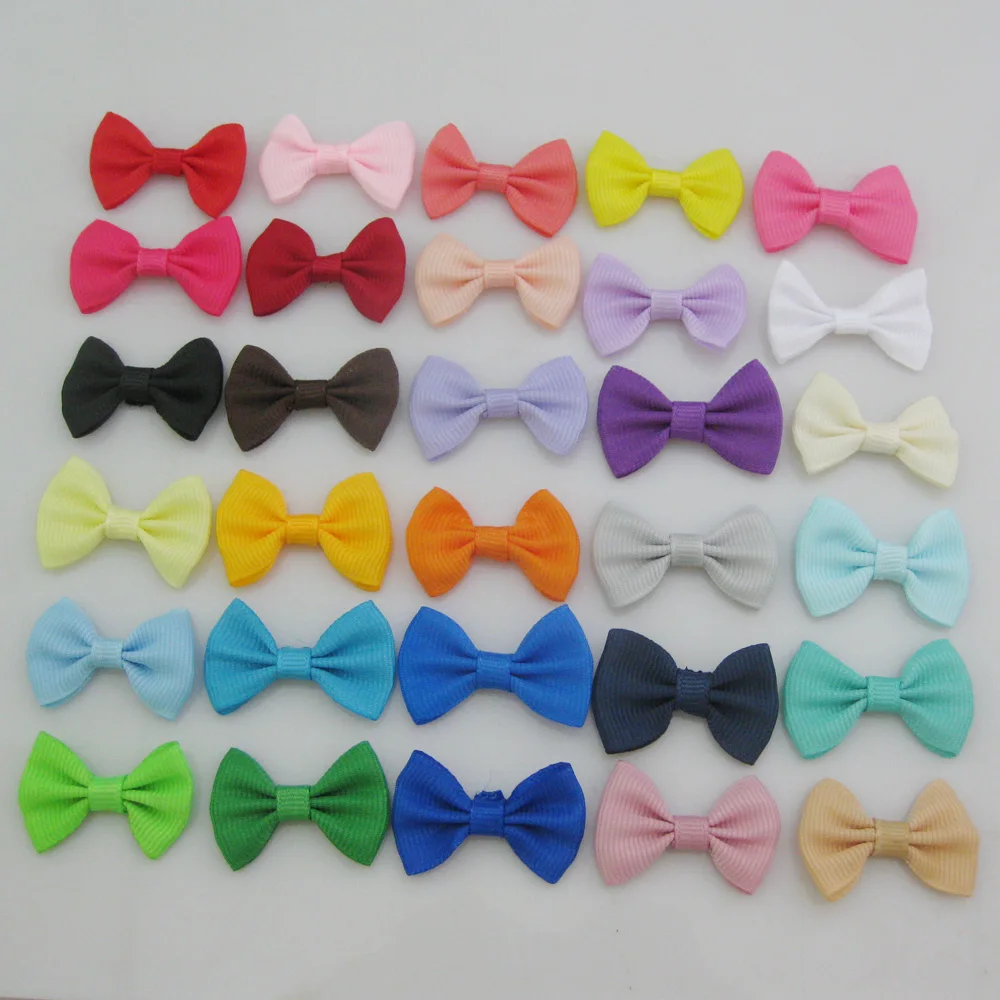 GS3525 Decorative Clothes Ornament Ribbon Bows 35MM Long 50Pcs Multicolors DIY Girls Headwear Sewing Accessories