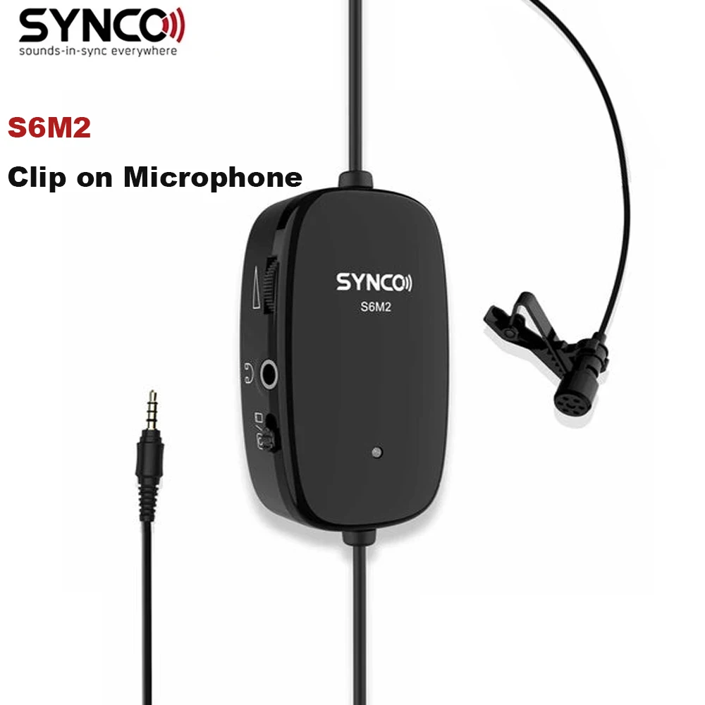 

SYNCO S6M2 Condenser Lavalier Microphone 3.5mm TRRS Lav Lapel Microfone for Canon iPhone DSLR Audio Recorders