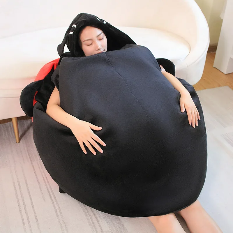 Hot Sale Interesting Beetle Plush Pillow Wearable Ladybug Shell Funny Party Cosplay Doll Stuffed Soft Bed Cushion Game Gift